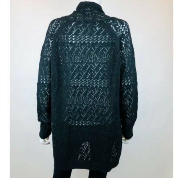 T Tahari Black Open Knit Cardigan - Picture 3 of 5
